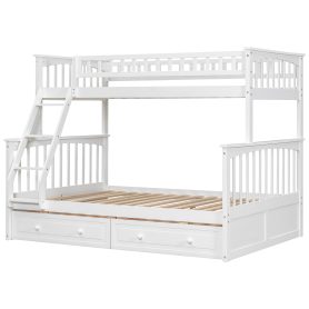Twin Over Full Bunk Bed With Drawers, Convertible Beds