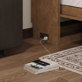 Twin Size Murphy Bed with Charging Station and a Drawer