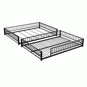 Full XL over Queen Floor Bunk Bed Frame with Ladder and Safety Guardrails 33 Full XL over Queen Floor Bunk Bed Frame with Ladder and Safety Guardrails