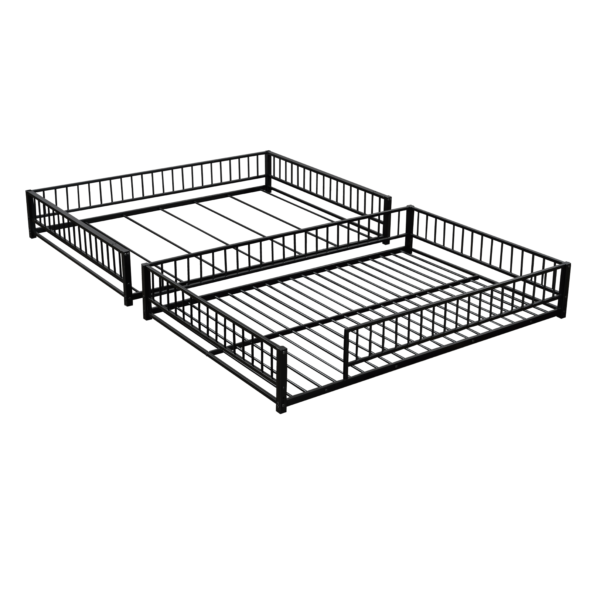 Full XL over Queen Floor Bunk Bed Frame with Ladder and Safety Guardrails 16 Full XL over Queen Floor Bunk Bed Frame with Ladder and Safety Guardrails