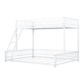 Twin XL over Queen Floor Bunk Bed Frame with Ladder and Safety Guardrails 22 Twin XL over Queen Floor Bunk Bed Frame with Ladder and Safety Guardrails