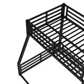 Metal Twin Over Full Floor Bunk Bed Frame For Kids, Teens, Adults