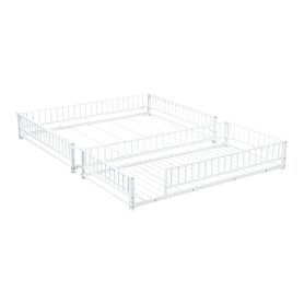 Twin XL over Queen Floor Bunk Bed Frame with Ladder and Safety Guardrails 24 Twin XL over Queen Floor Bunk Bed Frame with Ladder and Safety Guardrails
