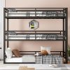 Metal Twin XL Over Twin XL Over Twin XL Bunk Bed With Safety Guardrails