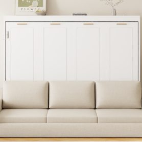 Full Size Murphy Cabinet Bed with Folding Sofa,Built-in Storage Shelves and LED Light 29 Full Size Murphy Cabinet Bed with Folding Sofa,Built-in Storage Shelves and LED Light