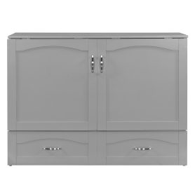 Full Size Wall Bed with drawer and a set of Sockets & USB Ports, Pulley Structure Design 51 Full Size Wall Bed with drawer and a set of Sockets & USB Ports, Pulley Structure Design