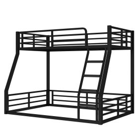 Metal Twin Over Full Floor Bunk Bed Frame For Kids, Teens, Adults