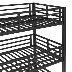 Metal Twin Xl Over Twin Xl Over Twin Xl Bunk Bed With Slide, and Safety Guardrails 25 Metal Twin Xl Over Twin Xl Over Twin Xl Bunk Bed With Slide, and Safety Guardrails