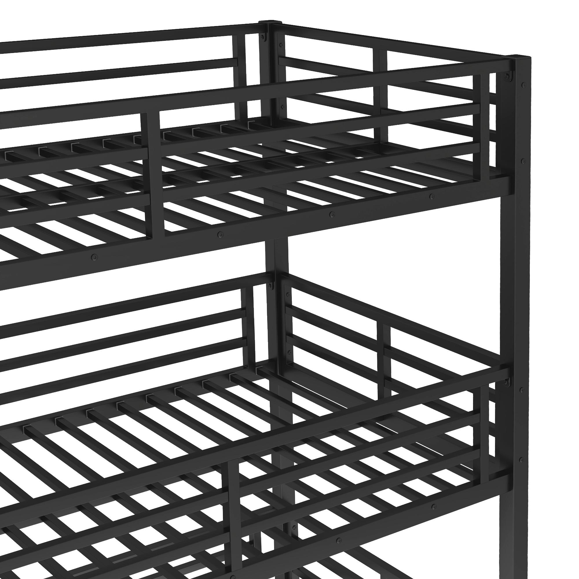 Metal Twin Xl Over Twin Xl Over Twin Xl Bunk Bed With Slide, and Safety Guardrails 8 Metal Twin Xl Over Twin Xl Over Twin Xl Bunk Bed With Slide, and Safety Guardrails
