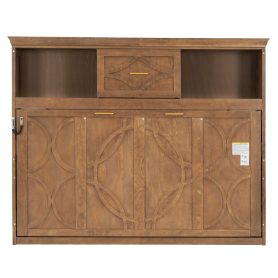 Twin Size Murphy Bed with Charging Station and a Drawer