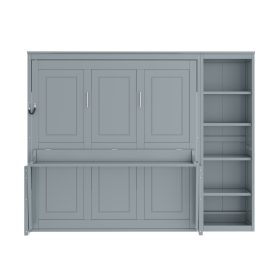 Queen Size Murphy Bed With Desk And Bookshelf