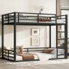 Metal Twin Xl Over Twin Xl Floor Bunk Bed Frame For Kids, Teens, Adults