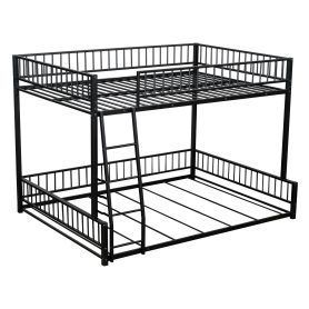 Full XL over Queen Floor Bunk Bed Frame with Ladder and Safety Guardrails 32 Full XL over Queen Floor Bunk Bed Frame with Ladder and Safety Guardrails