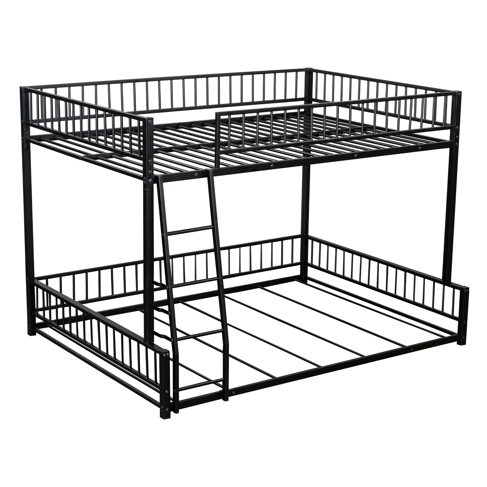 Full XL over Queen Floor Bunk Bed Frame with Ladder and Safety Guardrails 15 Full XL over Queen Floor Bunk Bed Frame with Ladder and Safety Guardrails