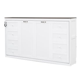 Twin Size Murphy Bed With LED Light, Can Be Folded Into A Cabinet, Hidden Wall Bed Cabinet