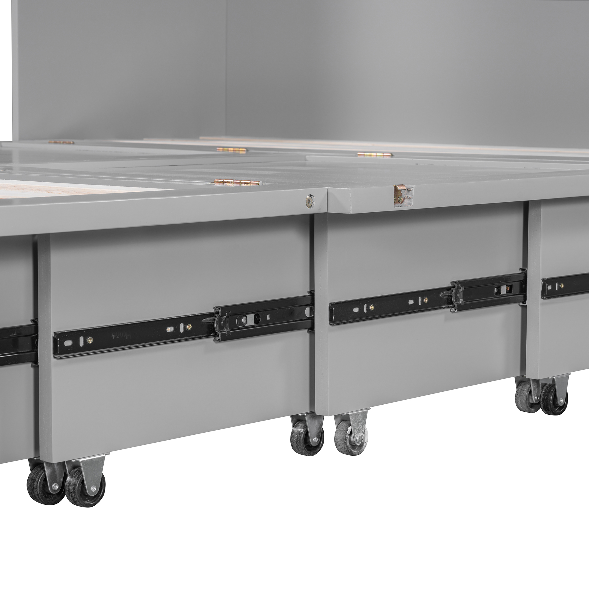 Full Size Wall Bed with drawer and a set of Sockets & USB Ports, Pulley Structure Design 23 Full Size Wall Bed with drawer and a set of Sockets & USB Ports, Pulley Structure Design