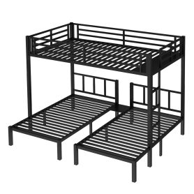 Twin XL over Twin & Twin Bunk Bed Metal Triple Bunk Bed 20 Twin XL over Twin & Twin Bunk Bed Metal Triple Bunk Bed