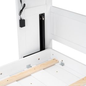 Twin Size Murphy Bed With LED Light, Can Be Folded Into A Cabinet, Hidden Wall Bed Cabinet