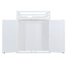 Full Size Loft Bed With Drawers, Shelves And Light