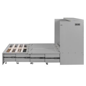 Full Size Wall Bed with drawer and a set of Sockets & USB Ports, Pulley Structure Design 50 Full Size Wall Bed with drawer and a set of Sockets & USB Ports, Pulley Structure Design