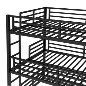 Metal Full Over Full Over Full Bunk Bed With Safety Guardrail 22 Metal Full Over Full Over Full Bunk Bed With Safety Guardrail