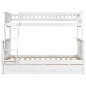 Twin Over Full Bunk Bed With Drawers, Convertible Beds