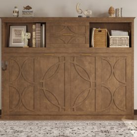 Twin Size Murphy Bed with Charging Station and a Drawer