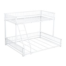 Twin XL over Queen Floor Bunk Bed Frame with Ladder and Safety Guardrails 21 Twin XL over Queen Floor Bunk Bed Frame with Ladder and Safety Guardrails