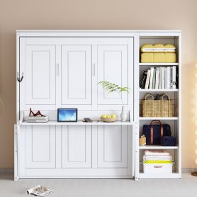 Full Size Murphy Bed With Desk And Bookshelf