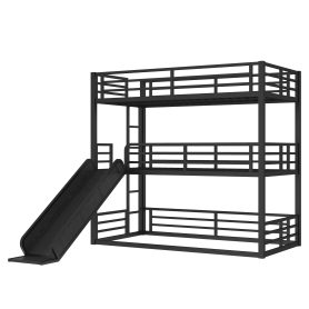 Metal Twin Xl Over Twin Xl Over Twin Xl Bunk Bed With Slide, and Safety Guardrails 30 Metal Twin Xl Over Twin Xl Over Twin Xl Bunk Bed With Slide, and Safety Guardrails