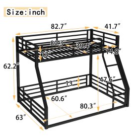 Metal Twin Xl Over Queen Floor Bunk Bed Frame