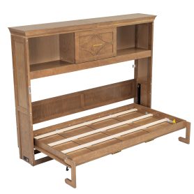 Twin Size Murphy Bed with Charging Station and a Drawer