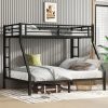 Metal Twin XL over Queen Bunk Bed for Teens and Adults, Black 1 Metal Twin XL over Queen Bunk Bed for Teens and Adults, Black