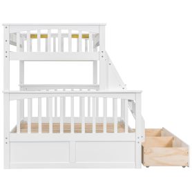 Twin Over Full Bunk Bed With Drawers, Convertible Beds