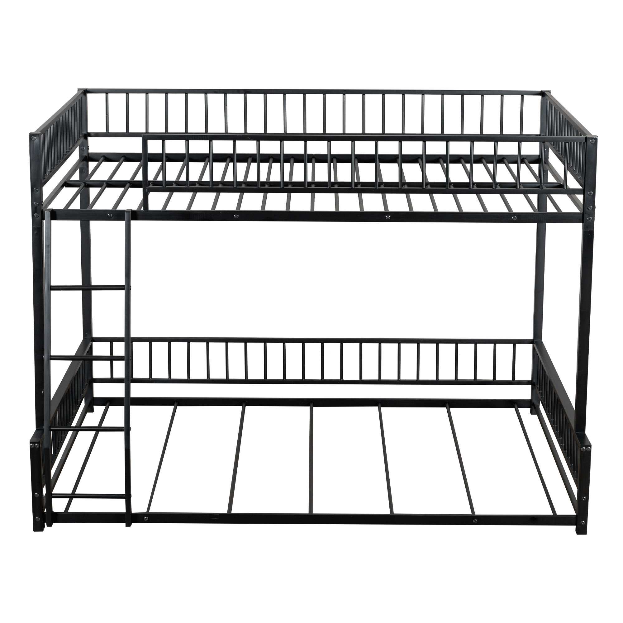 Full XL over Queen Floor Bunk Bed Frame with Ladder and Safety Guardrails 20 Full XL over Queen Floor Bunk Bed Frame with Ladder and Safety Guardrails