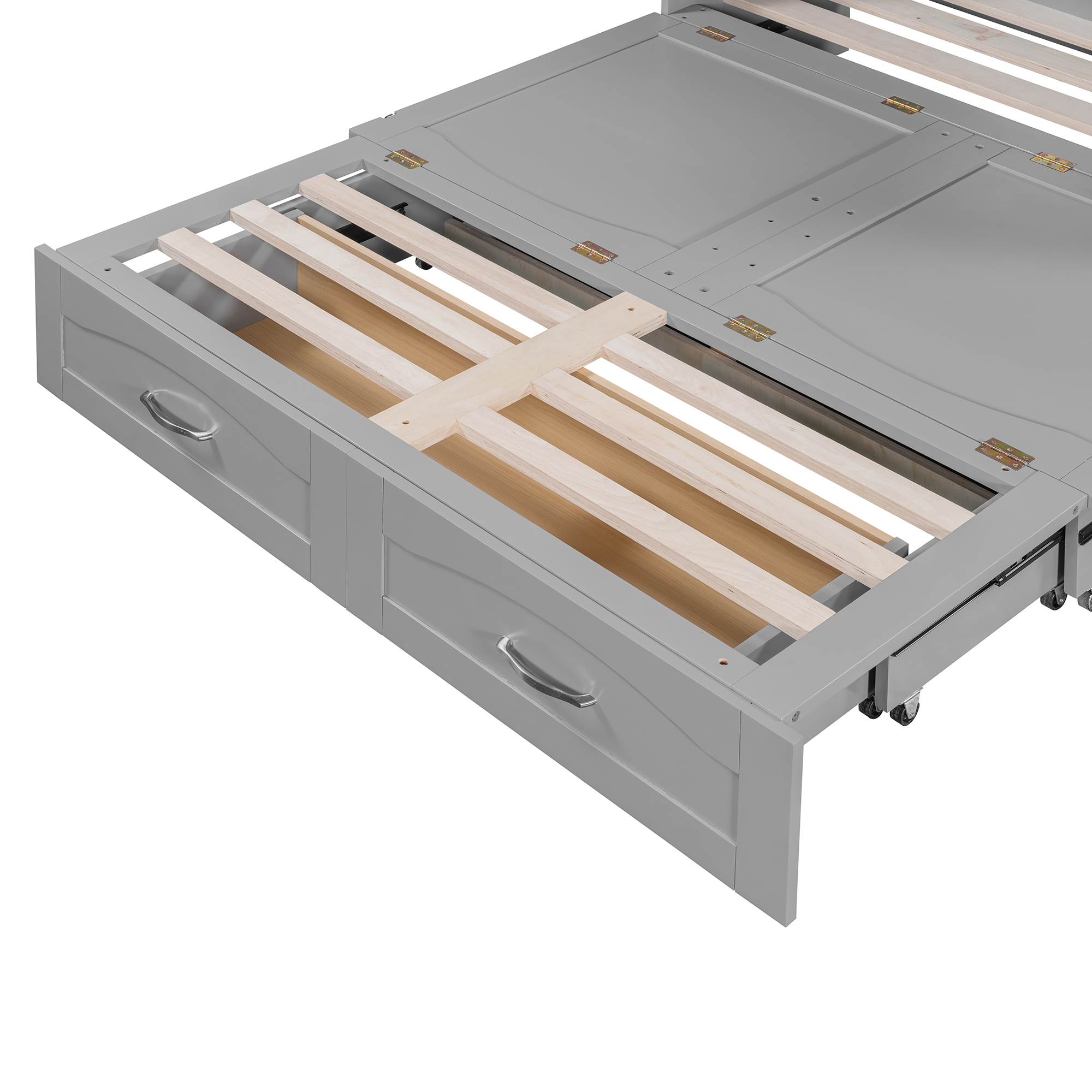 Full Size Wall Bed with drawer and a set of Sockets & USB Ports, Pulley Structure Design 17 Full Size Wall Bed with drawer and a set of Sockets & USB Ports, Pulley Structure Design