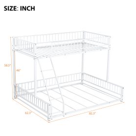 Twin XL over Queen Floor Bunk Bed Frame with Ladder and Safety Guardrails 20 Twin XL over Queen Floor Bunk Bed Frame with Ladder and Safety Guardrails