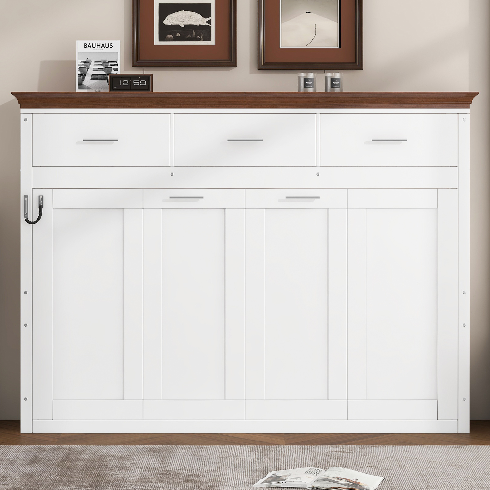 Twin Size Murphy Bed with 3 Drawers 3 Twin Size Murphy Bed with 3 Drawers