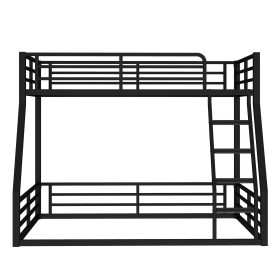 Metal Twin Over Full Floor Bunk Bed Frame For Kids, Teens, Adults