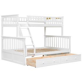 Twin Over Full Bunk Bed With Drawers, Convertible Beds