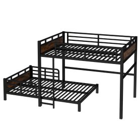 Full Over Full Metal Bunk Bed/Loft Bed/Platform Bed, with Raised Security Fence
