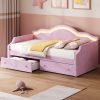 Twin Size Upholstered Daybed with LED and 2 Drawers