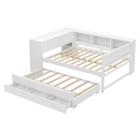 Full Size Daybed With Trundle, Storage Drawers And Side Shelves 25 Full Size Daybed With Trundle, Storage Drawers And Side Shelves