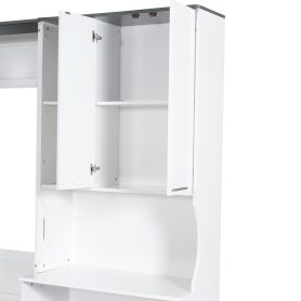 Multi-Functional Murphy Bed with Sofa, Desk, and Storage Cabinet, Queen Size