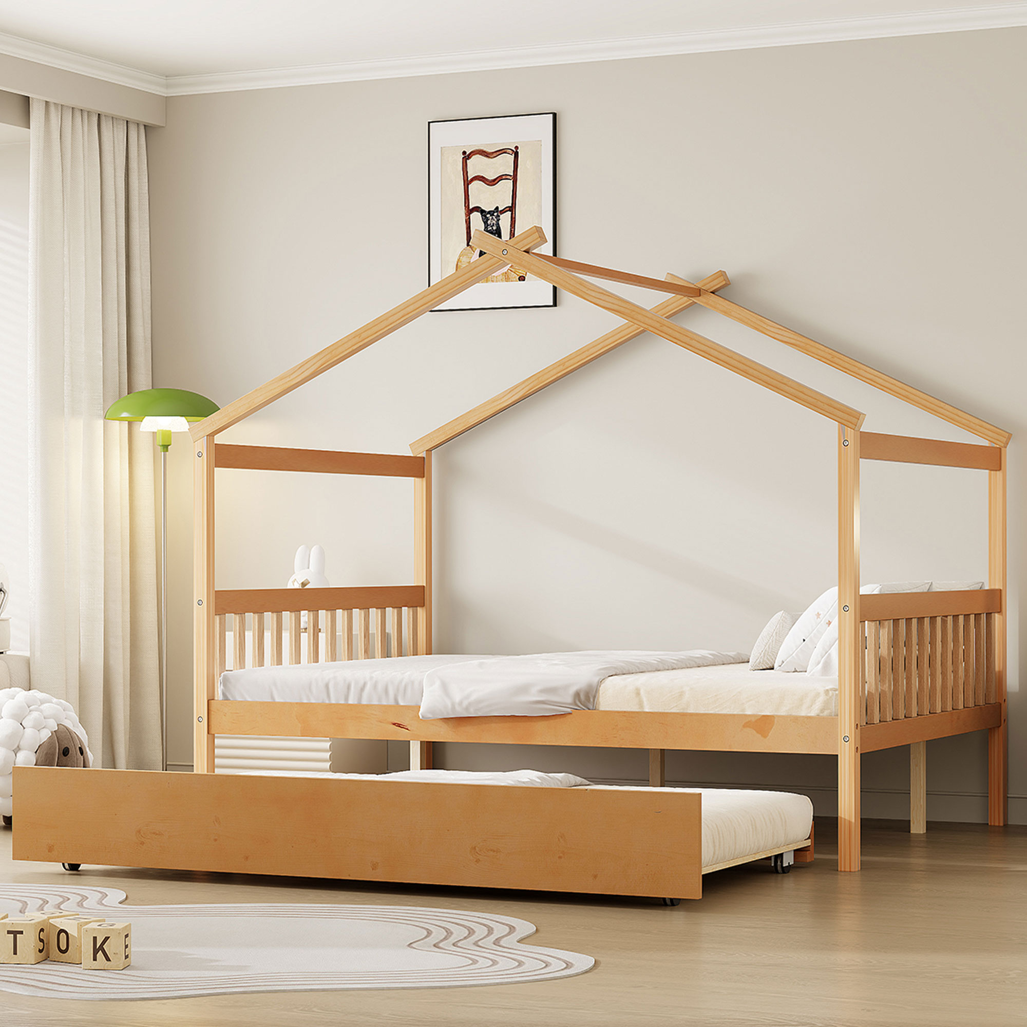 Assembly Instruction For LP000305AAM-1 4 Full Size Wood House Bed With Twin Size Trundle