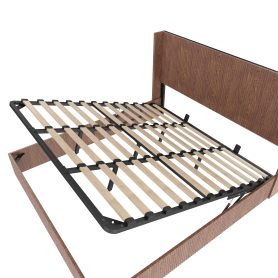 Wooden Platform Bed Frame With Lift Storage, King