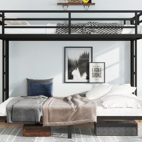 Metal Full XL Over Queen Bunk Bed