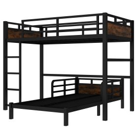 Twin XL Over Twin XL Metal Bunk Bed/Loft Bed/Platform Bed, with Raised Security Fence 24 Twin XL Over Twin XL Metal Bunk Bed/Loft Bed/Platform Bed, with Raised Security Fence