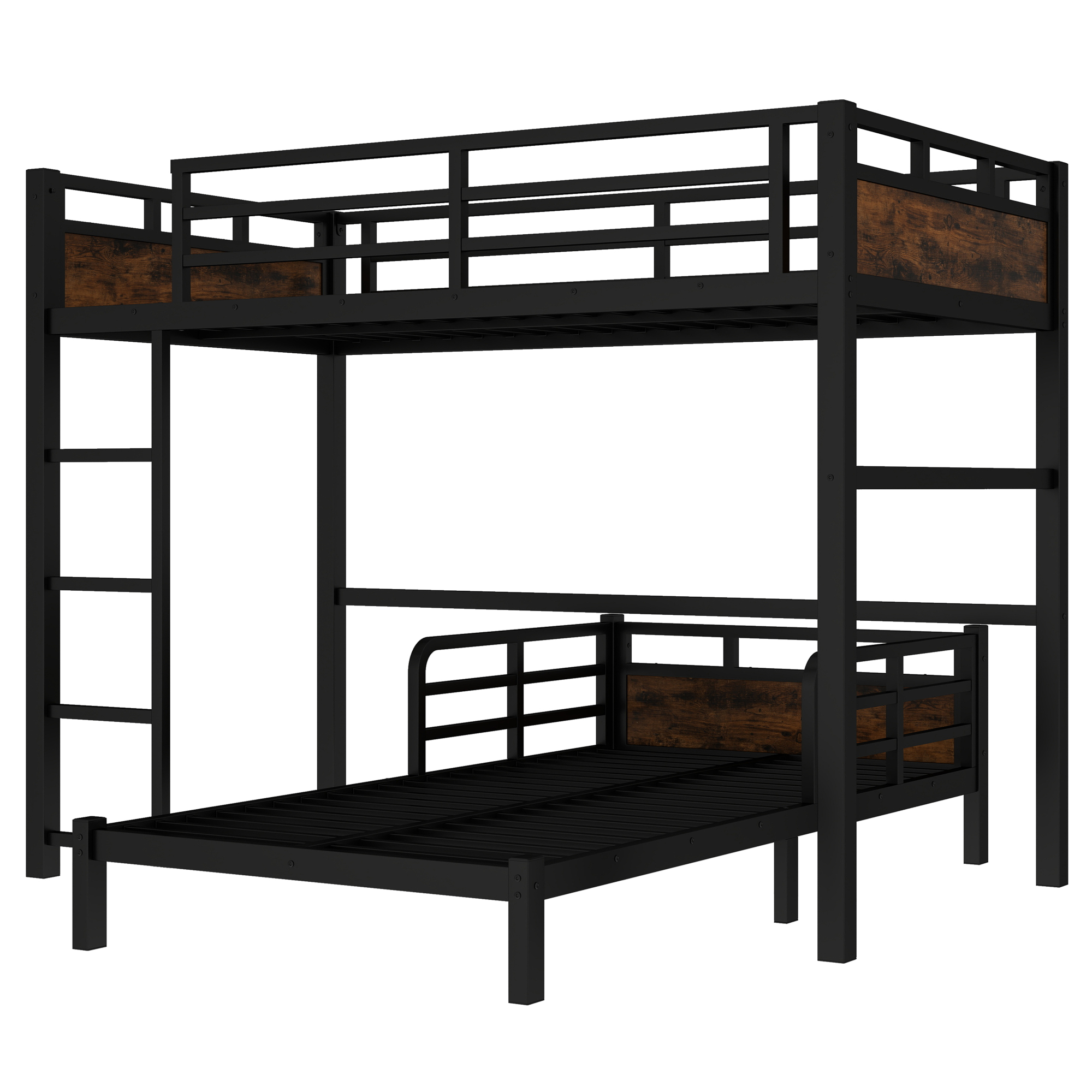 Twin XL Over Twin XL Metal Bunk Bed/Loft Bed/Platform Bed, with Raised Security Fence 7 Twin XL Over Twin XL Metal Bunk Bed/Loft Bed/Platform Bed, with Raised Security Fence