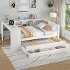 Full Size Daybed With Trundle, Storage Drawers And Side Shelves